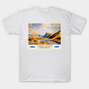 British Railways Poster Loch Etive Scotland T-Shirt